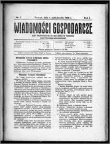 Wiadomości Gospodarcze Izby Przemysłowo-Handlowej w Toruniu 1922, R. 1, nr 7