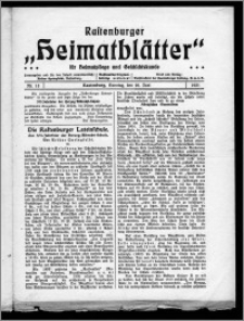 Rastenburger Heimatblätter für Heimatpflege und Geschichtskunde 1921, Nr. 13