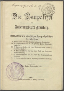 Die Baupolizei im Regierungsbezirk Bromberg