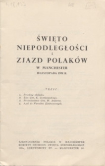 Święto Niepodległości i Zjazd Polaków w Manchester 18 listopada 1951 r.