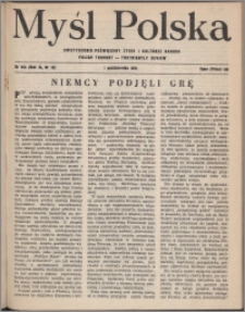 Myśl Polska : dwutygodnik poświęcony życiu i kulturze narodu 1951, R. 11 nr 19 (185)