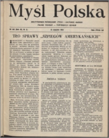 Myśl Polska : dwutygodnik poświęcony życiu i kulturze narodu 1952, R. 12 nr 2 (192)