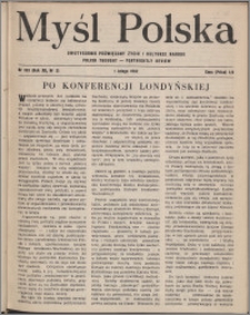 Myśl Polska : dwutygodnik poświęcony życiu i kulturze narodu 1952, R. 12 nr 3 (193)