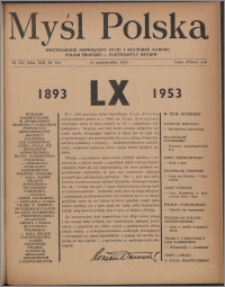 Myśl Polska : dwutygodnik poświęcony życiu i kulturze narodu 1953, R. 13 nr 19 (233)