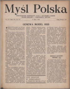 Myśl Polska : dwutygodnik poświęcony życiu i kulturze narodu 1955, R. 15 nr 14 (274)