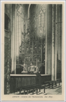 Danzig. Inneres der Marienkirche. Der Altar