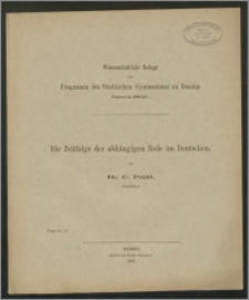 Die Zeitfolge der abhängigen Rede im Deutschen