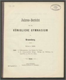 Jahres-Bericht über das Königliche Gymnasium zu Braunsberg. Ostern 1906