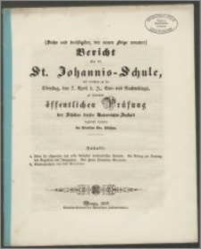 Bericht über die St. Johannis-Schule