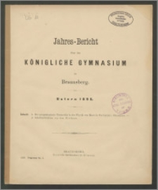 Jahres-Bericht über das Königliche Gymnasium zu Braunsberg. Ostern 1895