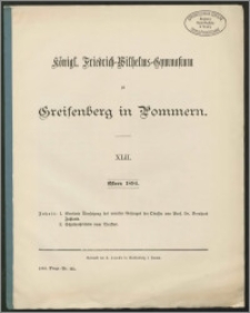 Königl. Friedrich-Wilhelms-Gymnasium zu Greifenberg in Pommern. XLII. Ostern 1894