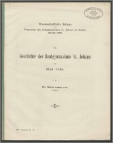 Zur Geschichte des Realgymnasiums St. Johann von 1824-1848