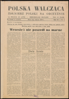 Polska Walcząca - Żołnierz Polski na Obczyźnie 1940.03.03, R. 2 nr 4