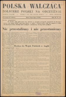 Polska Walcząca - Żołnierz Polski na Obczyźnie 1940.07.21, R. 2 nr 19