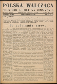 Polska Walcząca - Żołnierz Polski na Obczyźnie 1940.08.03, R. 2 nr 21