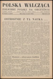 Polska Walcząca - Żołnierz Polski na Obczyźnie 1940.09.21, R. 2 nr 28