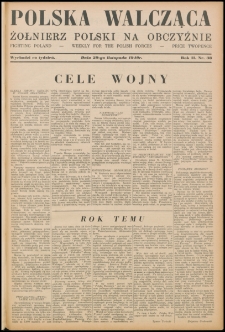 Polska Walcząca - Żołnierz Polski na Obczyźnie 1940.11.29, R. 2 nr 38