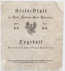 Johannisburger Kreisblatt = Tygodnik Obwodu Jansborskiego 1857 strona tytułowa