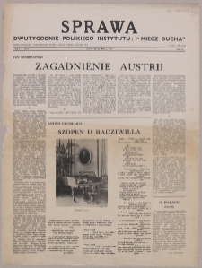Sprawa : dwutygodnik Polskiego Instytutu "Miecz Ducha" 1942, R. 1 nr 4
