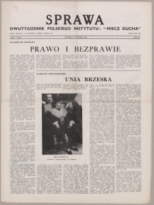 Sprawa : dwutygodnik Polskiego Instytutu "Miecz Ducha" 1942, R. 1 nr 18