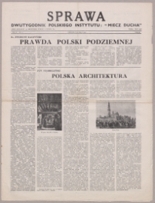 Sprawa : dwutygodnik Polskiego Instytutu "Miecz Ducha" 1943, R. 2 nr 11