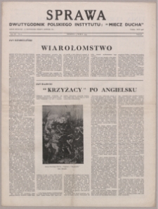 Sprawa : dwutygodnik Polskiego Instytutu "Miecz Ducha" 1944, R. 3 nr 4
