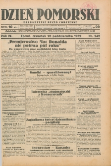 Dzień Pomorski 1932.10.20, R. 4 nr 242