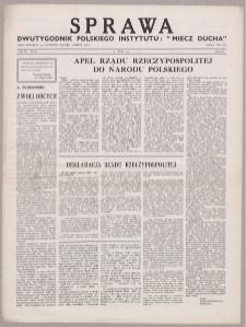 Sprawa : dwutygodnik Polskiego Instytutu "Miecz Ducha" 1945, R. 4 nr 11
