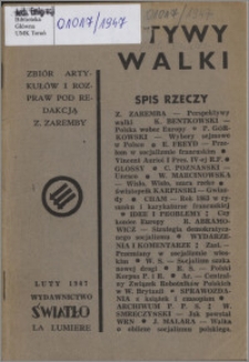 Perspektywy Walki : zbiór artykułów i rozpraw pod redakcją Z. Zaremby 1947, luty