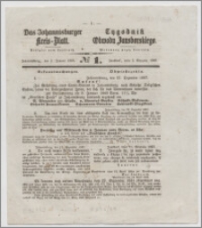 Johannisburger Kreisblatt = Tygodnik Obwodu Jansborskiego 1868 no. 1