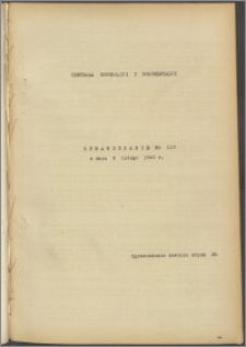 Sprawozdanie / Centrala Informacji i Dokumentacji 1940.02.06, no. 110