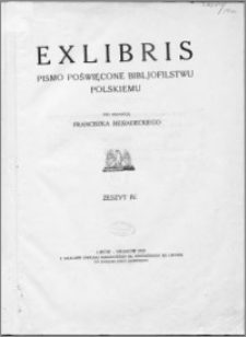 Exlibris : pismo poświęcone bibljofilstwu polskiemu, z. 4, 1922