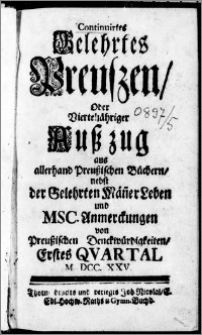 Das Gelahrte Preussen, cz. 5, z. 1-4