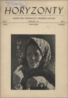 Horyzonty : miesięcznik poświęcony sprawom kultury 1946, R. 1