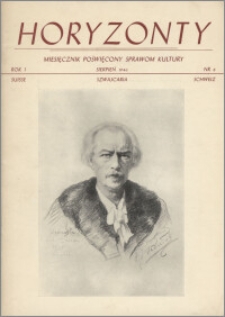 Horyzonty : miesięcznik poświęcony sprawom kultury 1946, R. 1 nr 8