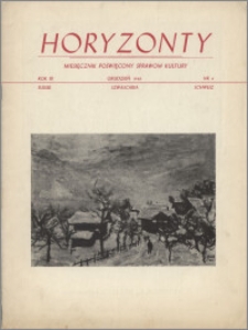 Horyzonty : miesięcznik poświęcony sprawom kultury 1948, R. 3 nr 4