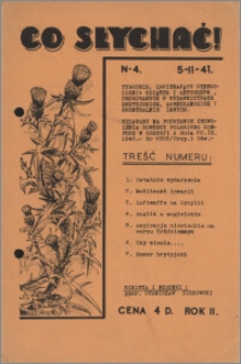 Co Słychać : tygodnik zawierający streszczenia książek i artykułów ... 1941, R. 2 nr 4