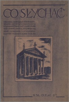 Co Słychać : tygodnik zawierający streszczenia książek i artykułów ... 1941, R. 2 nr 38