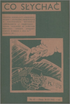 Co Słychać : tygodnik zawierający streszczenia książek i artykułów ... 1941, R. 2 nr 43