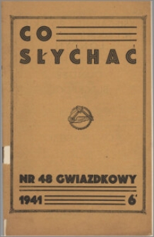 Co Słychać : tygodnik zawierający streszczenia książek i artykułów ... 1941, R. 2 nr 48
