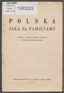 Polska : jaką ją pamiętamy : (wypisy z dzieł pisarzy, poetów i publicystów polskich)