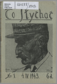 Co Słychać : tygodnik zawierający streszczenia książek i artykułów ... 1943, R. 4 nr 1