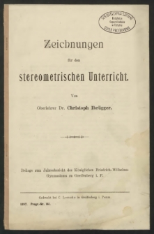 Zeichnungen für den stereometrischen Unterricht