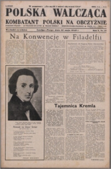 Polska Walcząca - Kombatant Polski na Obczyźnie 1948.05.22, R. 10 nr 21