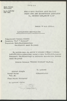 Zaświadczenie weryfikacyjne dotyczace odznaczenia Tadeusza Czernika orderem wojennym "Virtuti Militari" kl. V-tej : odpis
