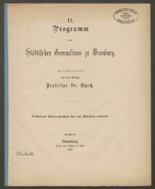 12. Programm des Städtischen Gymnasiums zu Dramburg