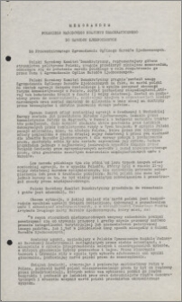 Memorandum Polskiego Narodowego Komitetu Demokratycznego do Narodów Zjednoczonych