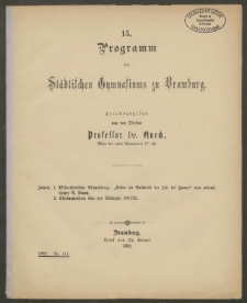 15. Programm des Städtischen Gymnasiums zu Dramburg