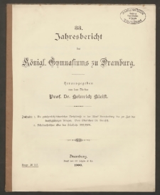33. Jahresbericht des Königliches Gymnasium zu Dramburg