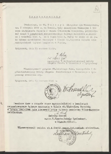 Zaświadczenia o nauczaniu w tajnych kompletach w Wilnie w latach 1941-1944